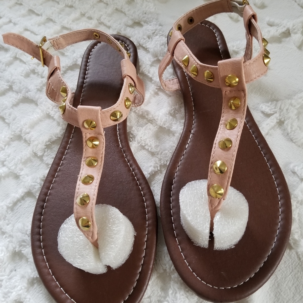 NIB Nude Studded Sandals